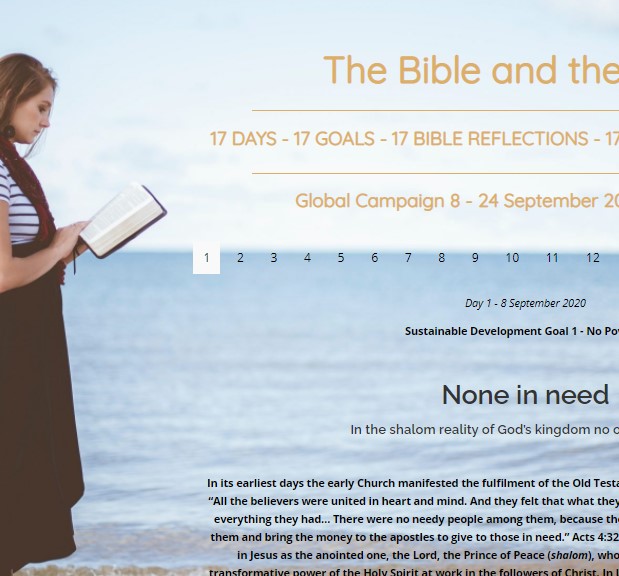 Launch graphic for The Bible and the SDGs social media campaign