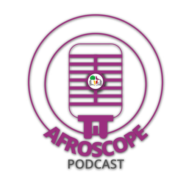 Afroscope Podcast logo, a purple microphone icon inside concentric circles
